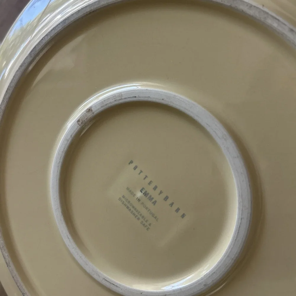 Lot Of 6 Pottery Barn Emma Beaded Stoneware 11 1/4